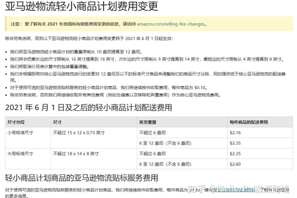 2021年美国亚马逊物流费用是如何调整的？