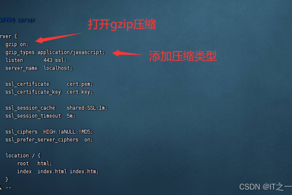 如何配置Nginx服务器以启用gzip压缩？