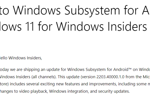 Windows 11的安卓子系统最新版本2305.40000.4.0带来了哪些更新和改进？