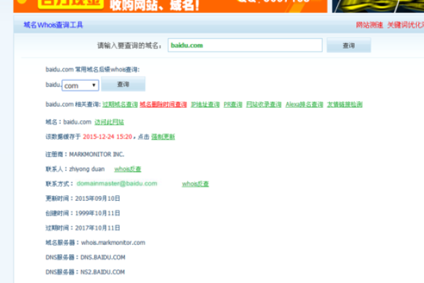 如何查询特定域名的注册信息和所属网站？