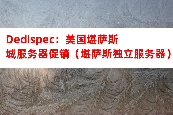 Dedispec：美国堪萨斯城服务器促销（堪萨斯独立服务器）