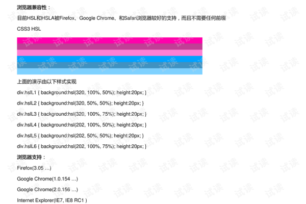 如何利用CSS3 HSL声明设置颜色？