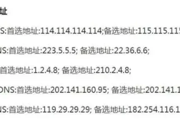 全国国内电信、网通、铁通等三大网络商汇总DNS地址