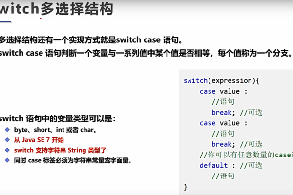 Java中swtch条件语句