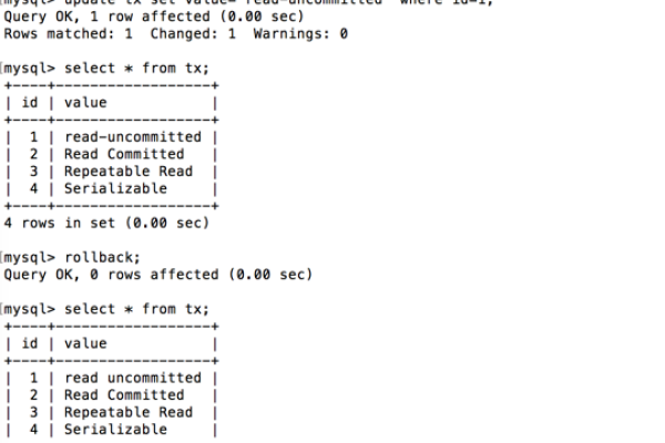 mysql事务隔离级别实现