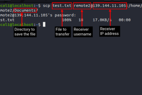 使用scp命令实现linux之间文件传输