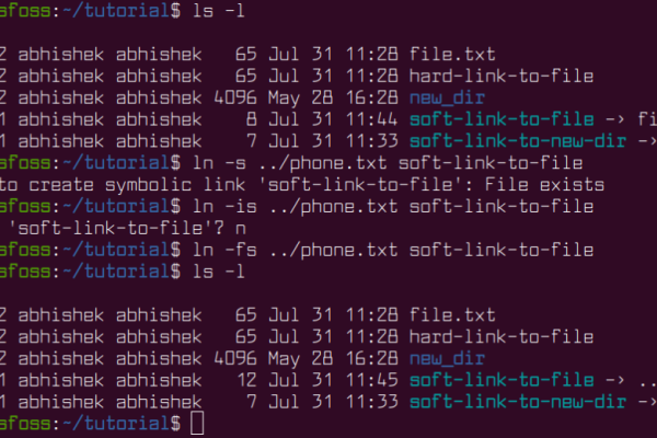 Linux创建软链接命令-ln -s