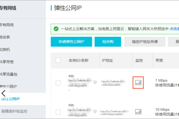 查看弹性公网IP流量和带宽监控信息的方法（弹性公网ip是什么意思）