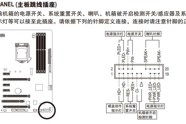 华硕主板开关机插脚图