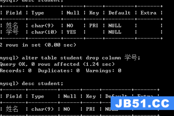 mysql怎么删除字段列表中的字段数据