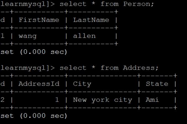 MySQL实现两个表的右连接操作