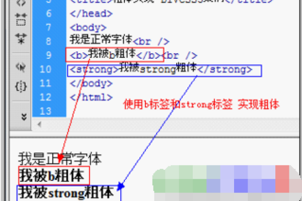 html 如何一直加粗字体和文字