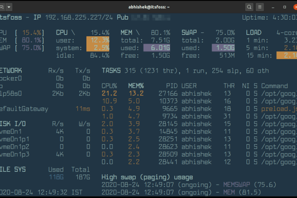 如何使用系统监控工具查看Alma Linux的性能指标