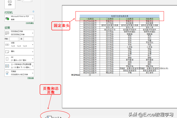 表格表头固定怎么设置