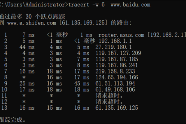 路由跟踪命令tracert linux