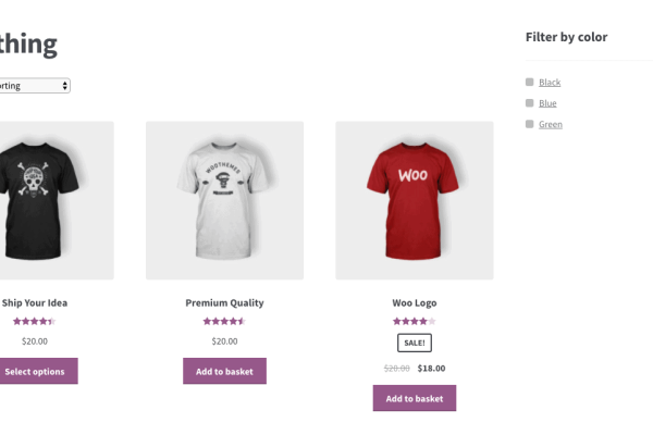 用于显示 WooCommerce 类别、子类别和产品的单独列表