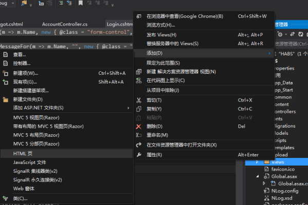 vs2013 html 如何调用后台代码