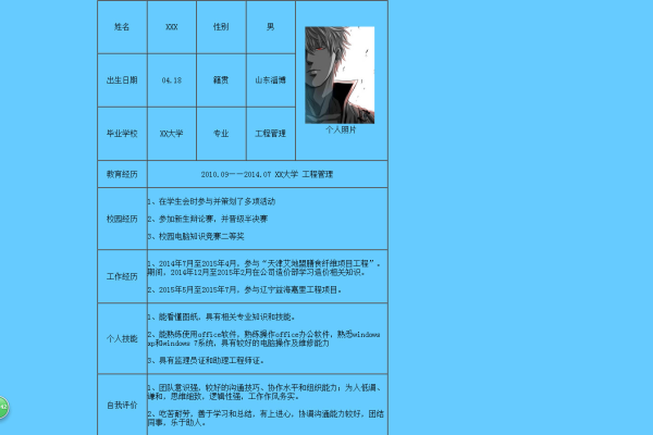 如何写个人简历html