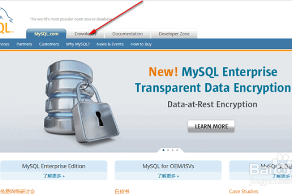 mysql官方网站下载页面