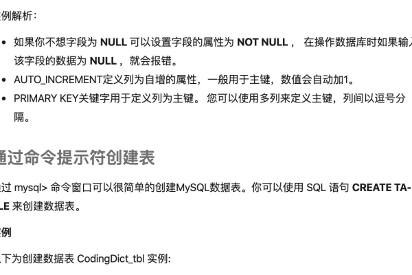 如何撰写MySQL教程中的数据库表创建指南？  第1张