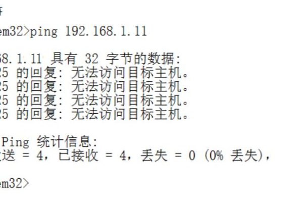 cmd ping无法访问目标主机但0丢失  第1张