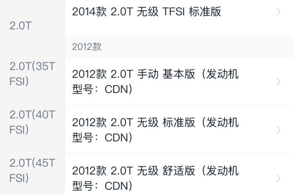 奥迪CDN排量的详细信息是什么？  第2张