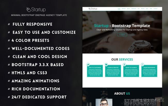 bootstrap简单网站模板  第1张