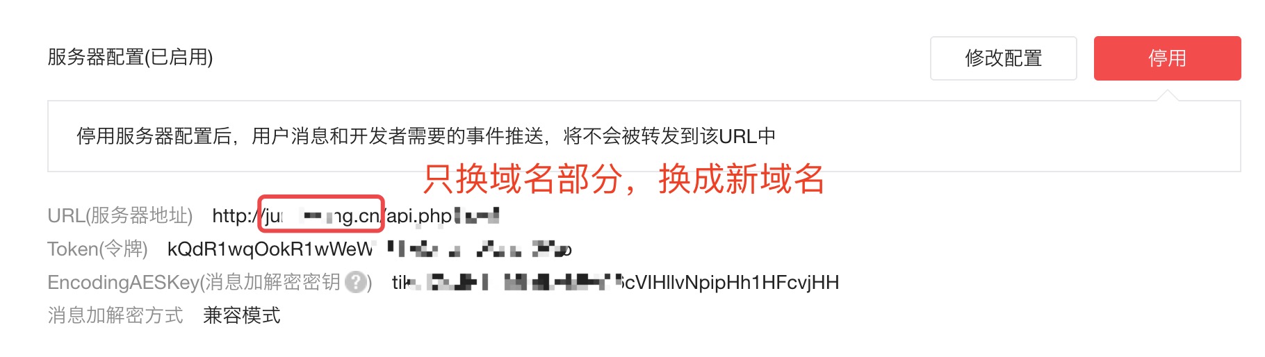 公众号中业务域名在哪