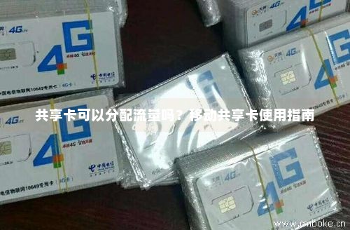 移动卡用户可以申请副卡共享流量吗？