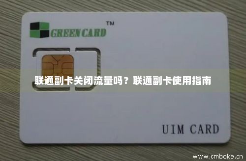 如何操作才能关闭主卡下的副卡流量使用？  第1张