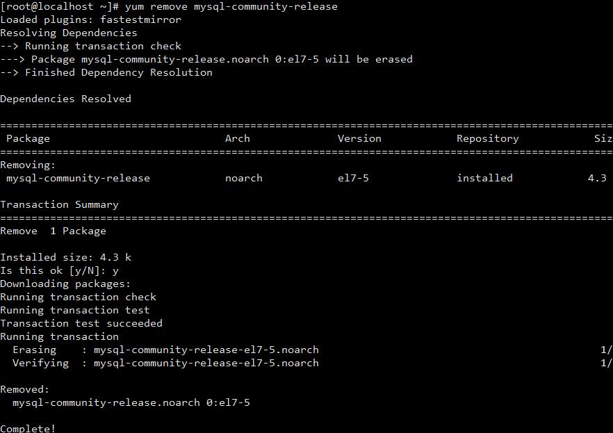 如何在CentOS 7下卸载MySQL数据库？