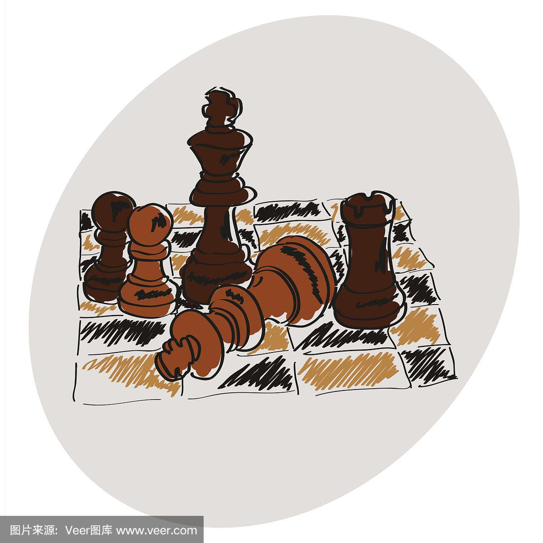 如何手绘涂鸦象棋盘？学会画象棋的简易方法！
