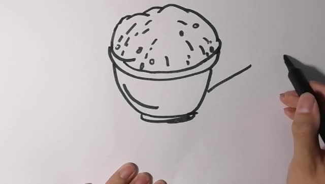 如何用笔画出一碗米饭？