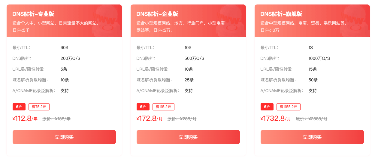 DNS 系统打折