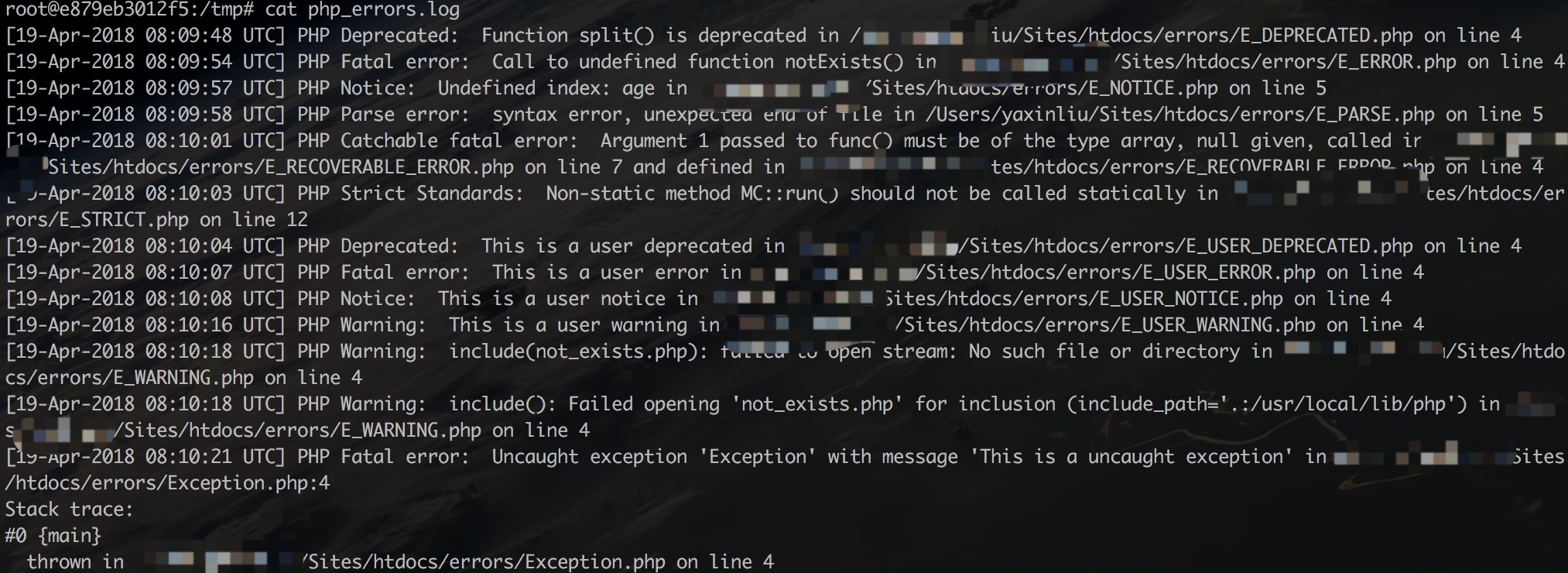 php报错的日志