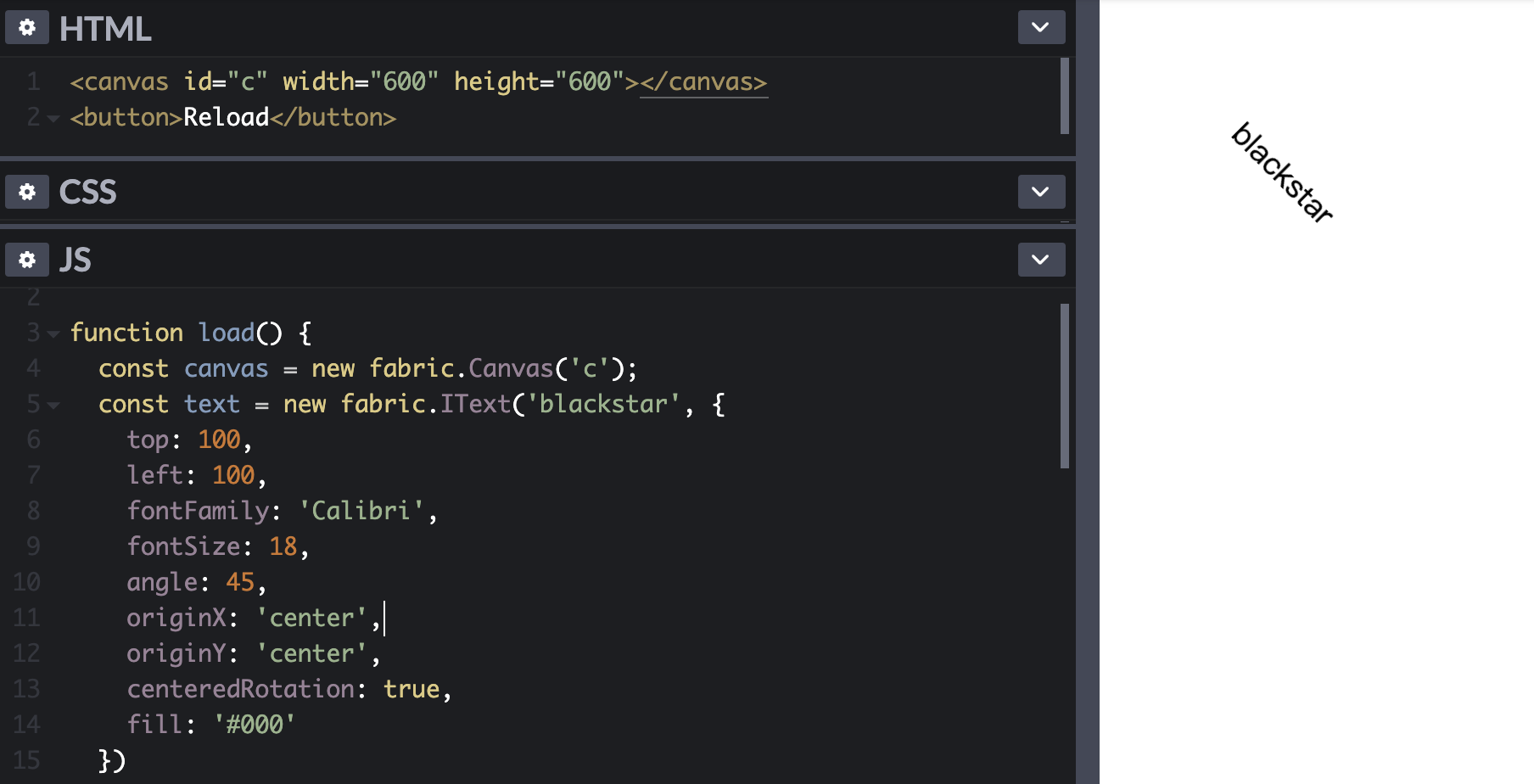 HTML 如何设置Fabric.js
