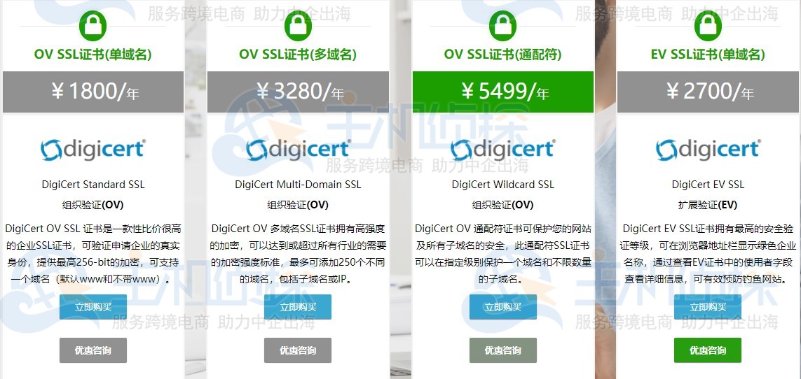 DigiCert企业级SSL证书的年度费用是多少？
