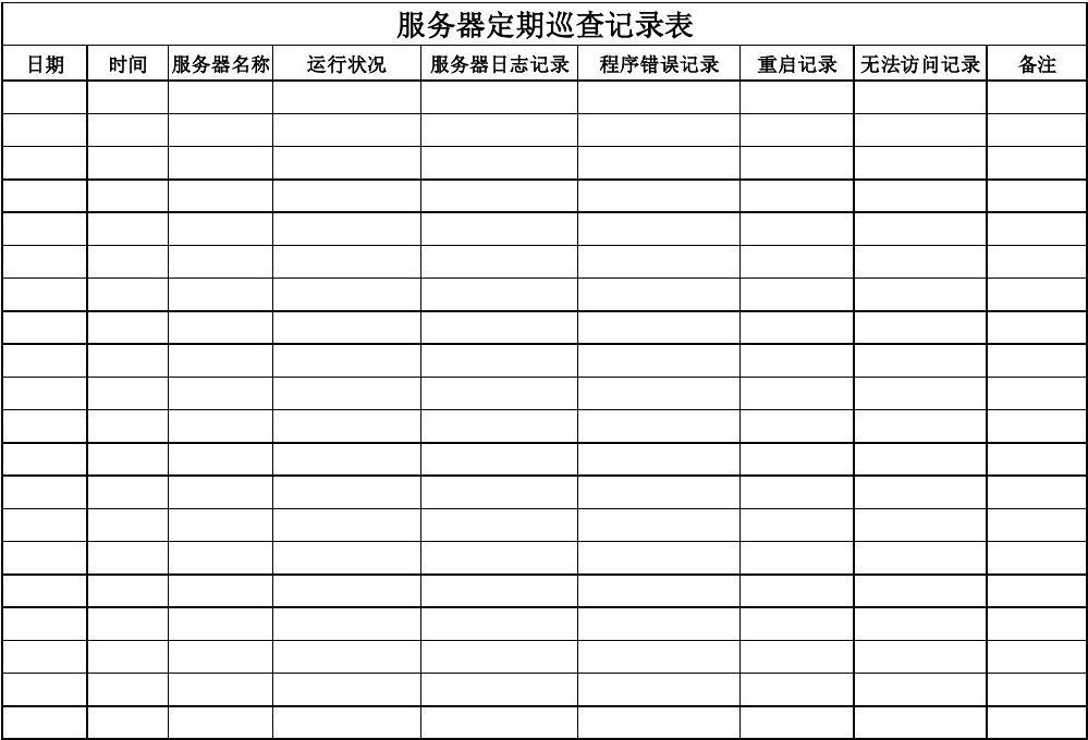 服务器巡检记录单