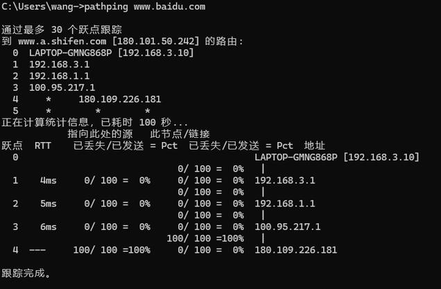 如何有效使用Pathping工具诊断网络路径问题？  第1张