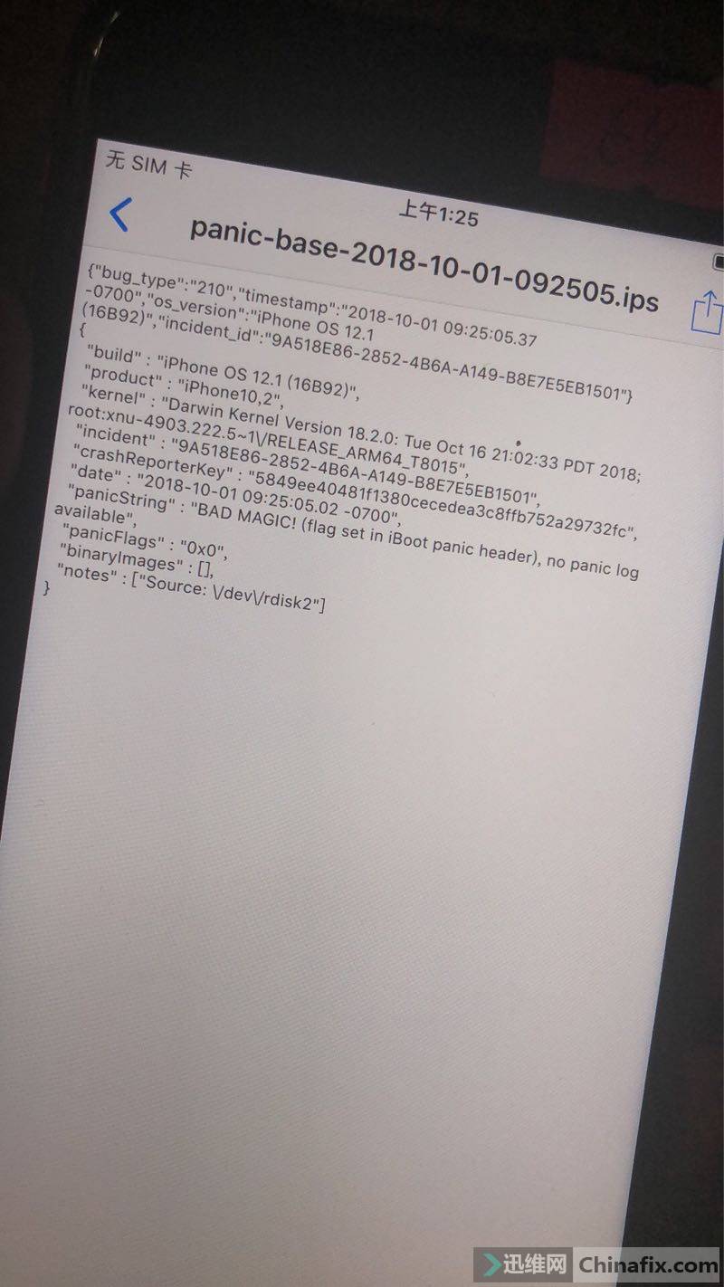 iphone6 panic报错  第1张