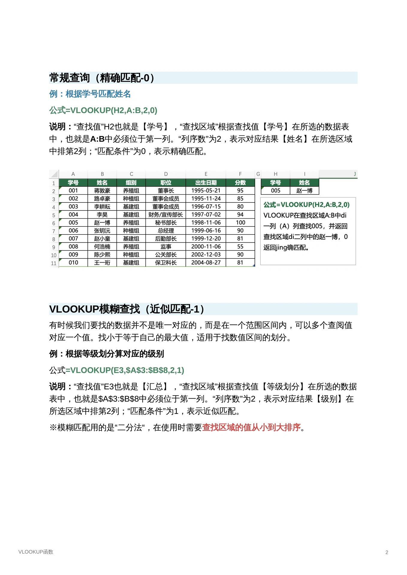 vlookup函数使用教程