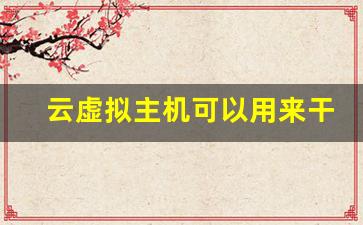 购买云虚拟主机用来做什么