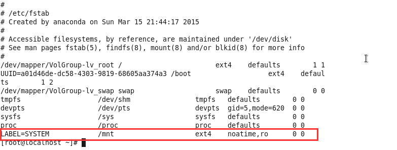linux自动挂载配置文件怎么实现
