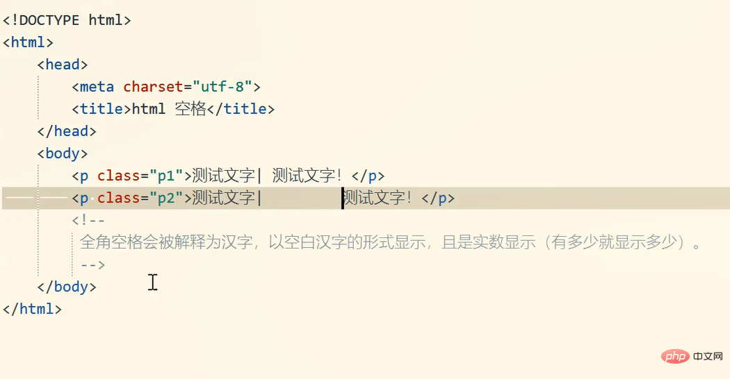 html如何打入多个空格字符