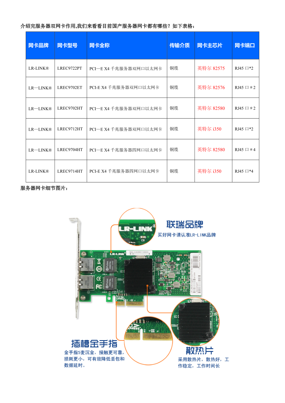 服务器万兆网卡管理文档介绍内容  第1张