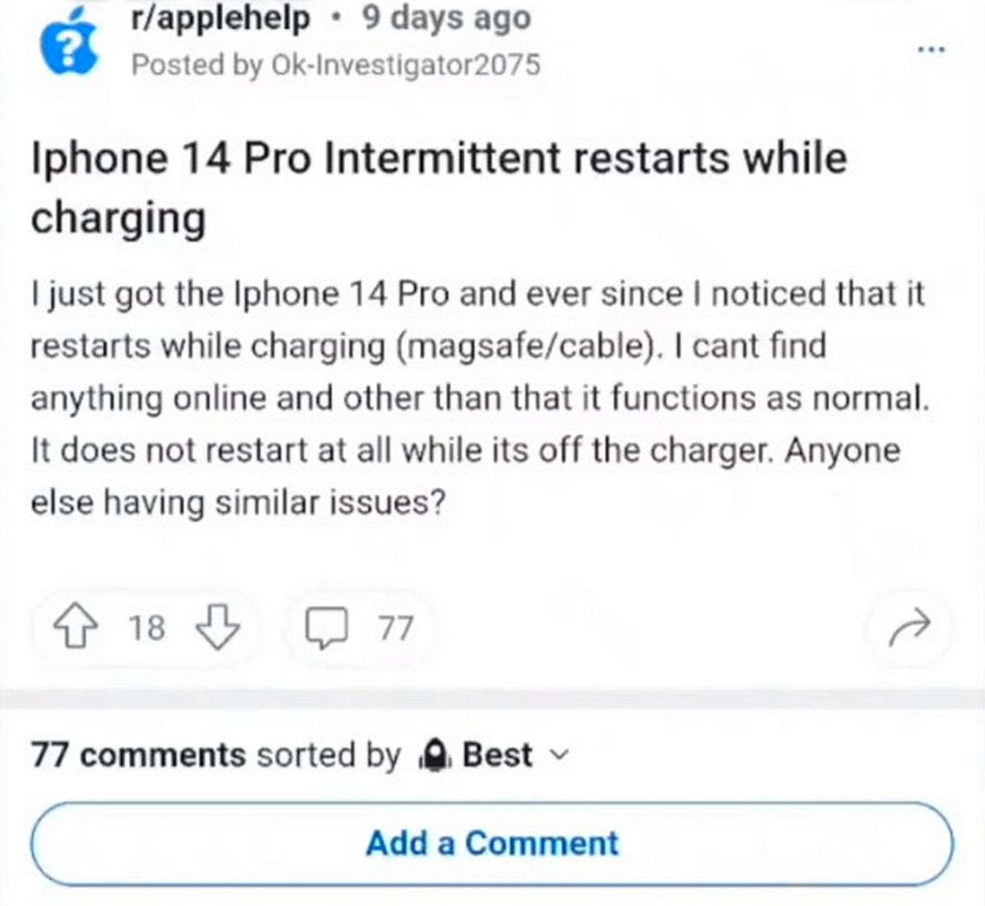 修复iPhone 14 Pro充电时不断重启[已解决]