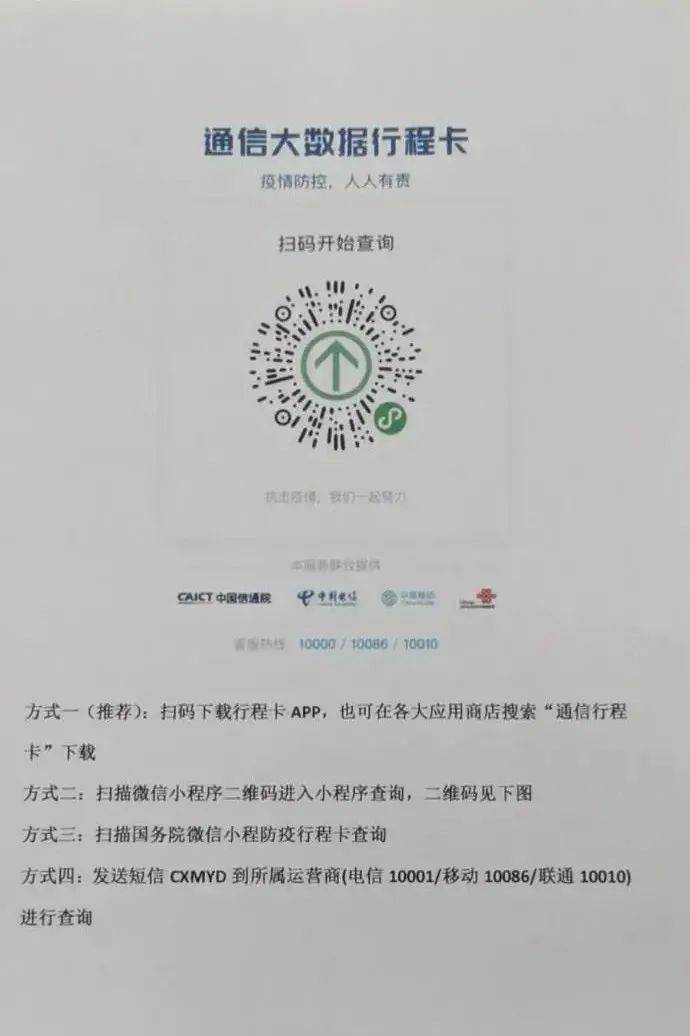 通信大数据行程卡二维码图片 二维码查询地址