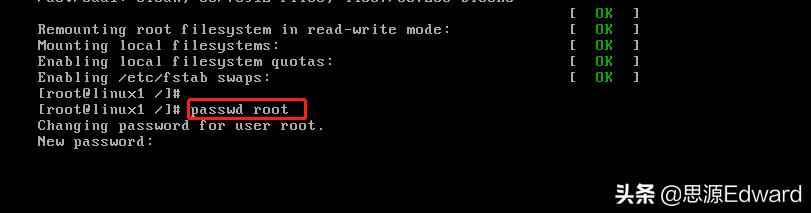 linux重置密码忘记root密码