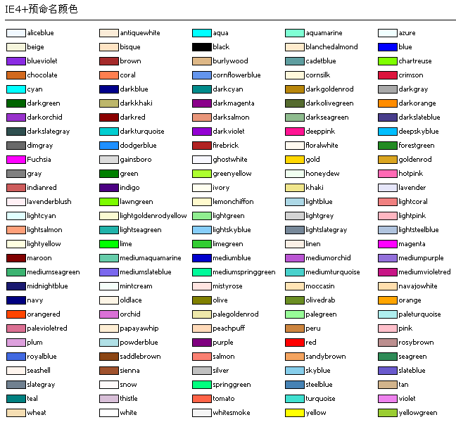 web的标准颜色是什么  第1张