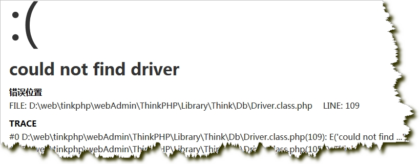 ThinkPHP框架could not find driver错误处理方法